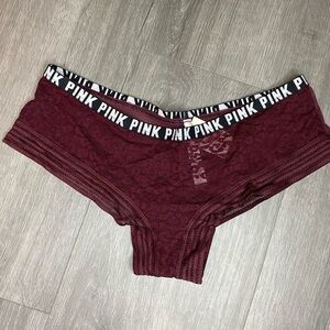 NWT Victoria’s Secret PINK Maroon Cheetah Print Cheeky Panties